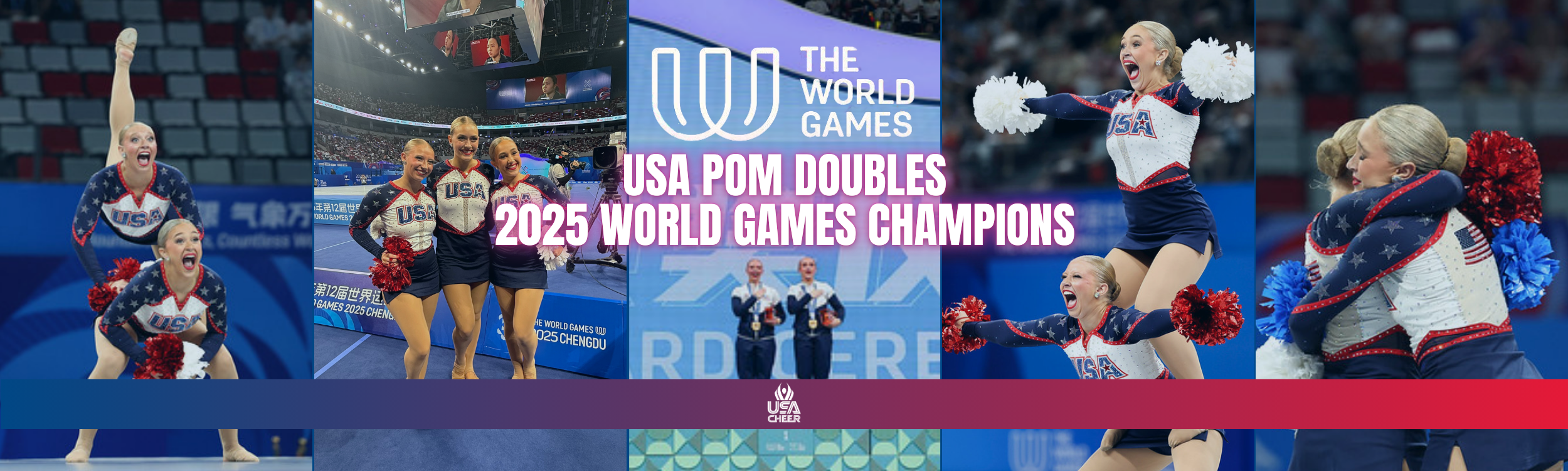 Pom Doubles World Games Champions Banner