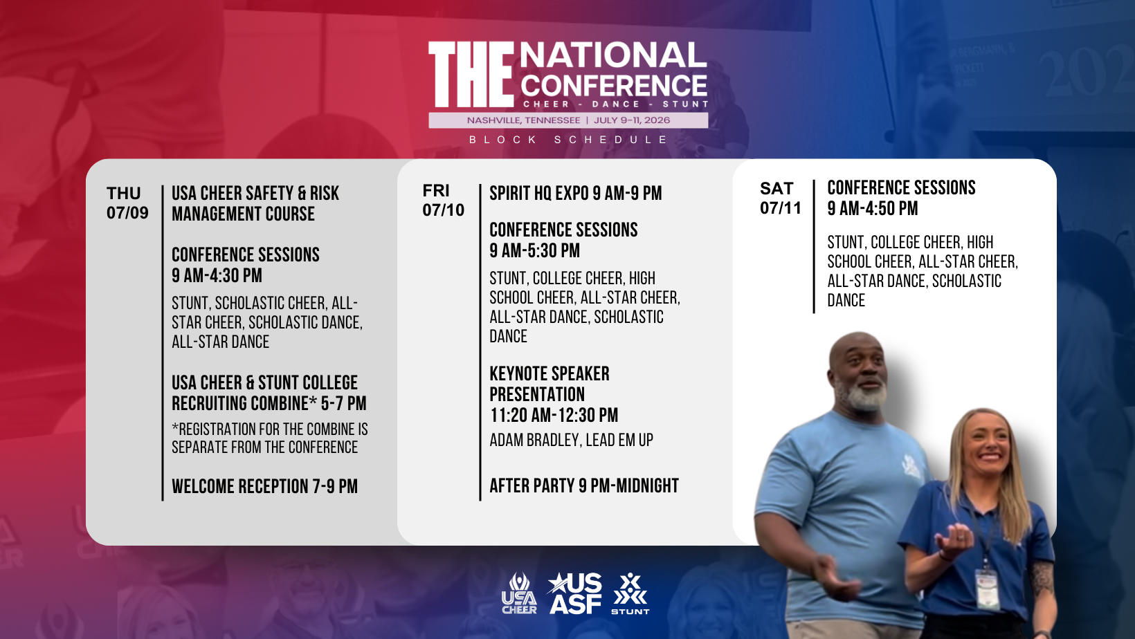 N Conference Block Schedule USA CHEER STUNT Wide